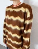 Caramel Zip Stripe Knit with Beanie  #241256